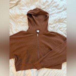 TNA waffle zip hoodie
